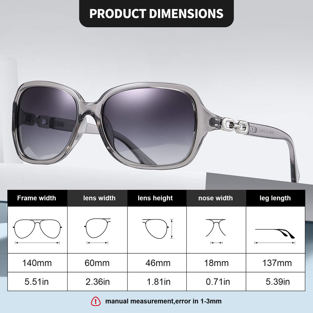 AOMASTE Retro Square Polarized Sunglasses for Women UV4