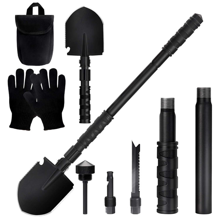 Survival Camping Shovel Multi-Purpose Military Folding Shovel Entrenching Tool Shovel for Garden, Camping, Hiking, Backpacking, Gardening, Fishing, and Car Emergency