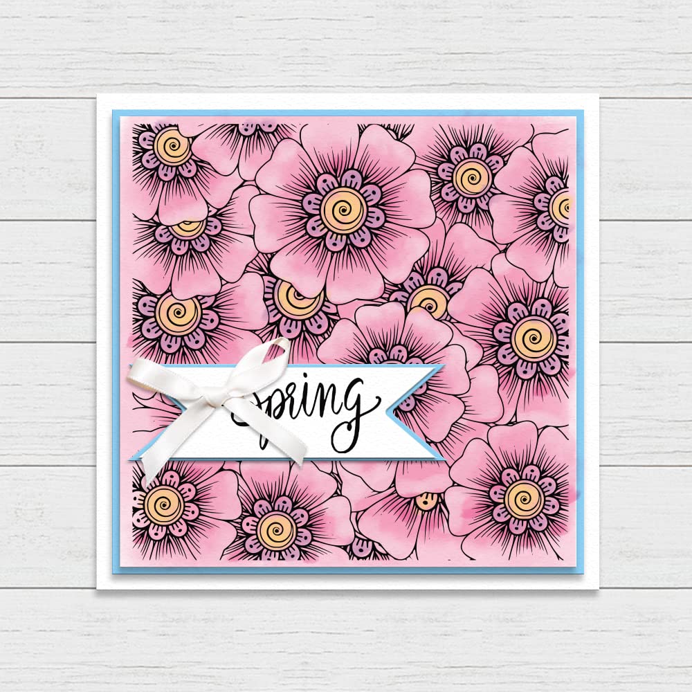 Bloom Flowers Background Clear Stamps for Card Making D