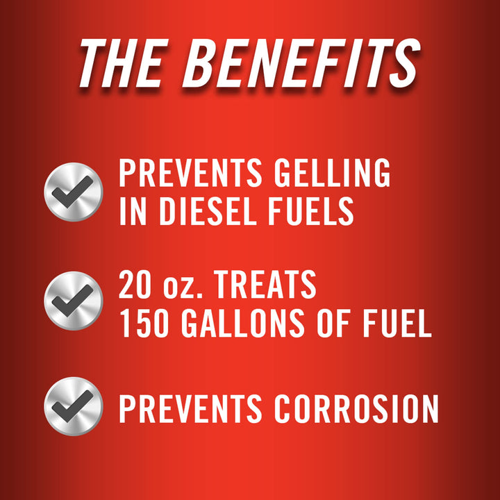 Diesel Winter Anti-Gel - Prevents Fuel Gelling Down to -40 Degrees Fahrenheit - Cleans Injectors - Treats 250 Gallons of Diesel Fuel, 20 fl. oz. (15225),Orange