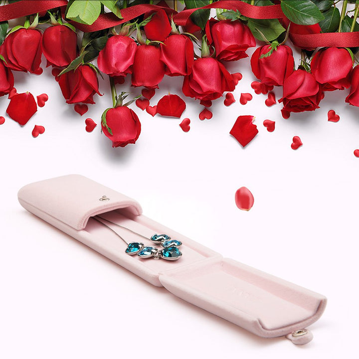 Pink Velvet Jewelry Packaging Box Necklace Display Storage Case Necklace Gift Box
