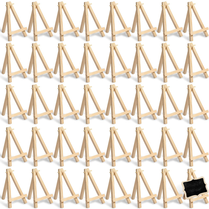 Yalikop 40 Pack 5 Inch Mini Wood Easel Stand Mini Wood 
