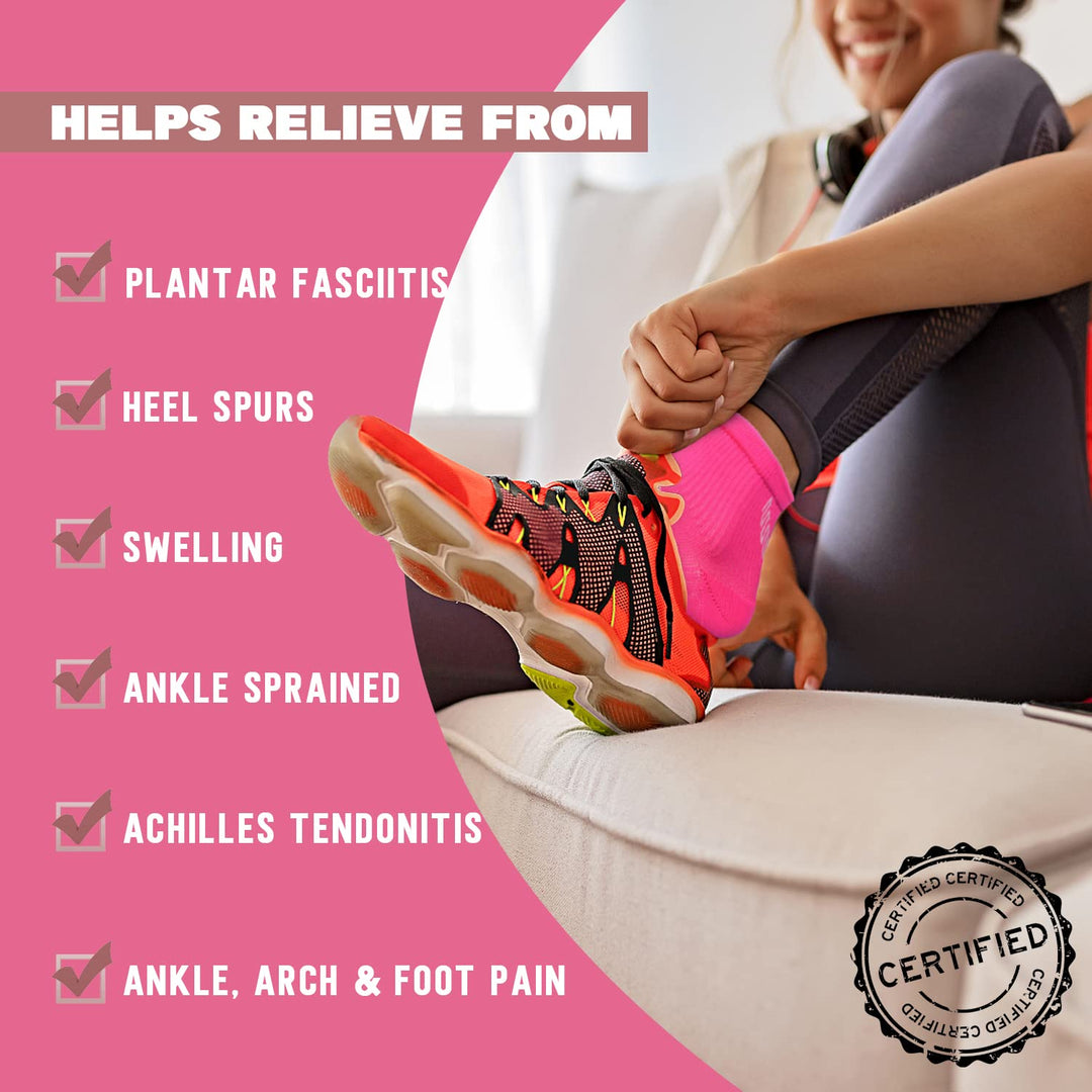 3 Pairs Ankle Compression Sleeves for Plantar Fasciitis - Ankle Foot Brace for Injury Recovery, Open toe Neuropathy Socks, Toeless Ankle Compression Socks for Women &amp; Men (Multi, L)