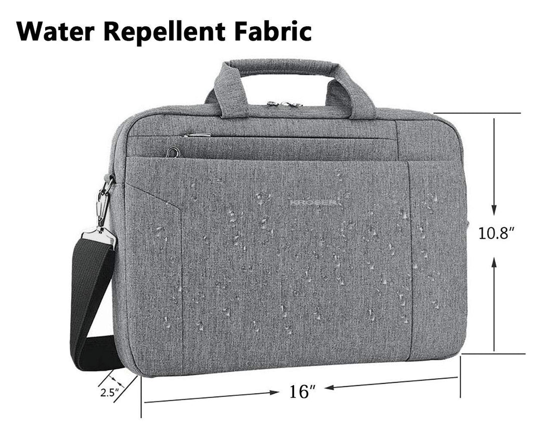Laptop Bag 15.6 Inch Briefcase Shoulder Bag Water Repellent Laptop Bag Satchel Tablet Bussiness Carrying Handbag Laptop Sleeve for Women and Men-Grey