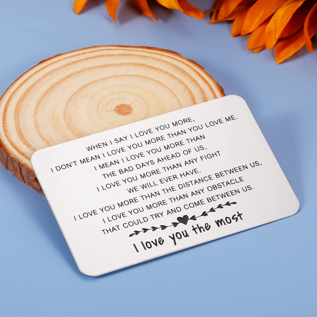 Christmas Gift for Women Stocking Stuffers for Men for Him Boyfriend Husband Gifts for Birthday from Girlfriend Wife Mini Love Note Anniversary Wedding Gifts For Groom Bride Wallet Card Insert Gifts