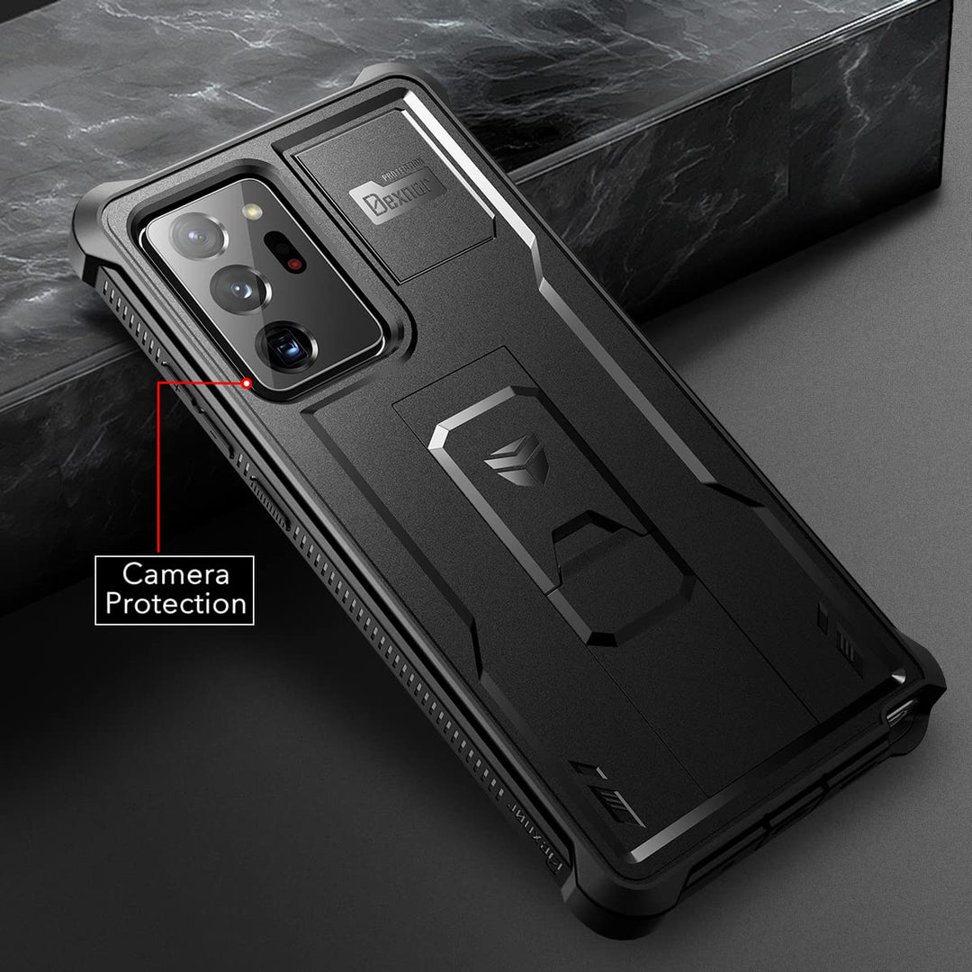 for Samsung Galaxy Note 20 Ultra 5G Case, [Built in Screen Protector and Kickstand] Heavy Duty Military Grade Protection Shockproof Protective Cover for Samsung Galaxy Note 20 Ultra Black