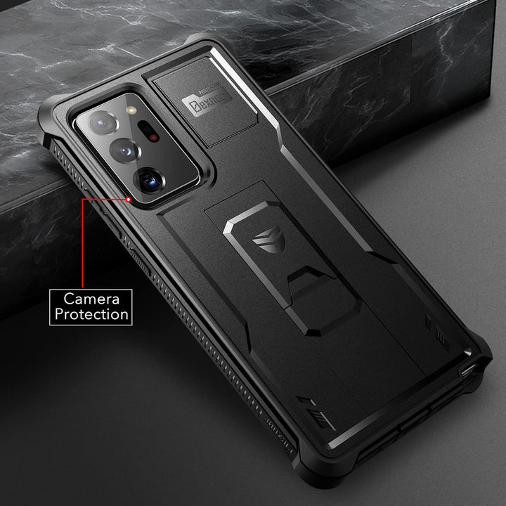 for Samsung Galaxy Note 20 Ultra 5G Case, [Built in Screen Protector and Kickstand] Heavy Duty Military Grade Protection Shockproof Protective Cover for Samsung Galaxy Note 20 Ultra Black