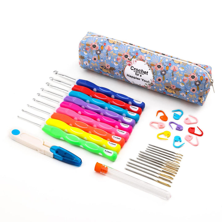 KOKNIT 14 Sizes Crochet Hooks Set, 2mm(B)-10mm(N) Ergon