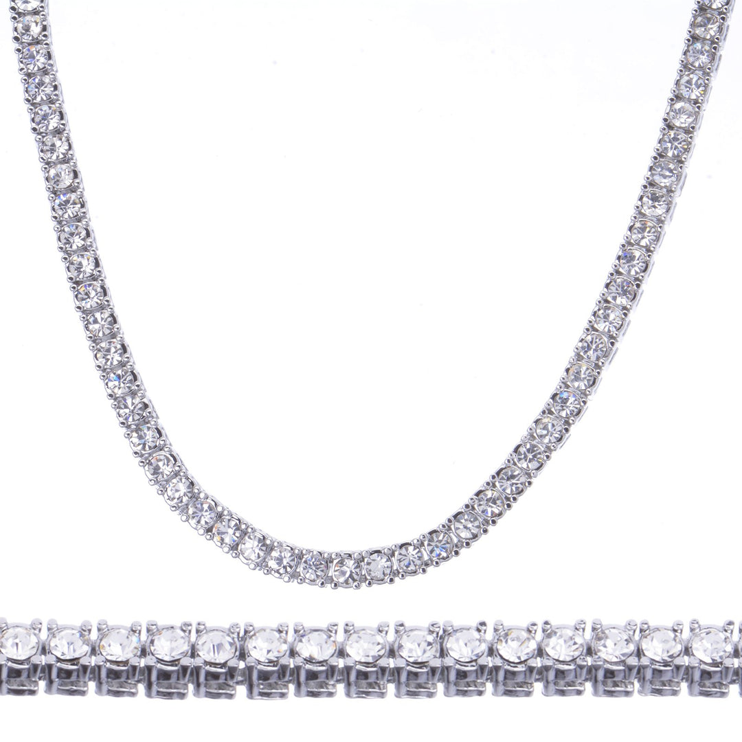 Men&#39;s Fashion Iced Lab Diamond 4 mm 22 Silver P