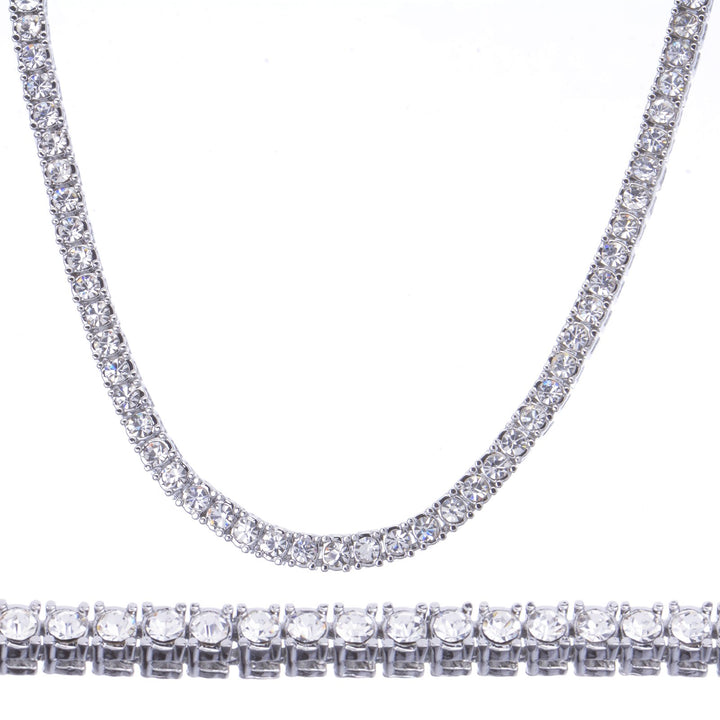 Men&#39;s Fashion Iced Lab Diamond 4 mm 22 Silver P