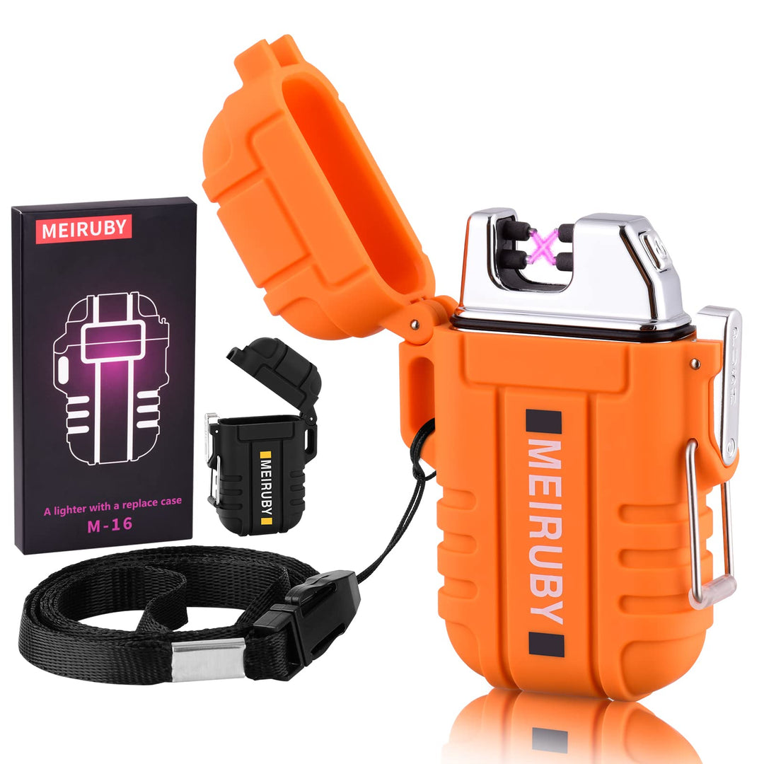 MEIRUBY Electric Windproof Lighter for Outdoors Family Camping BBQ Use, for Dad Men Boyfriend