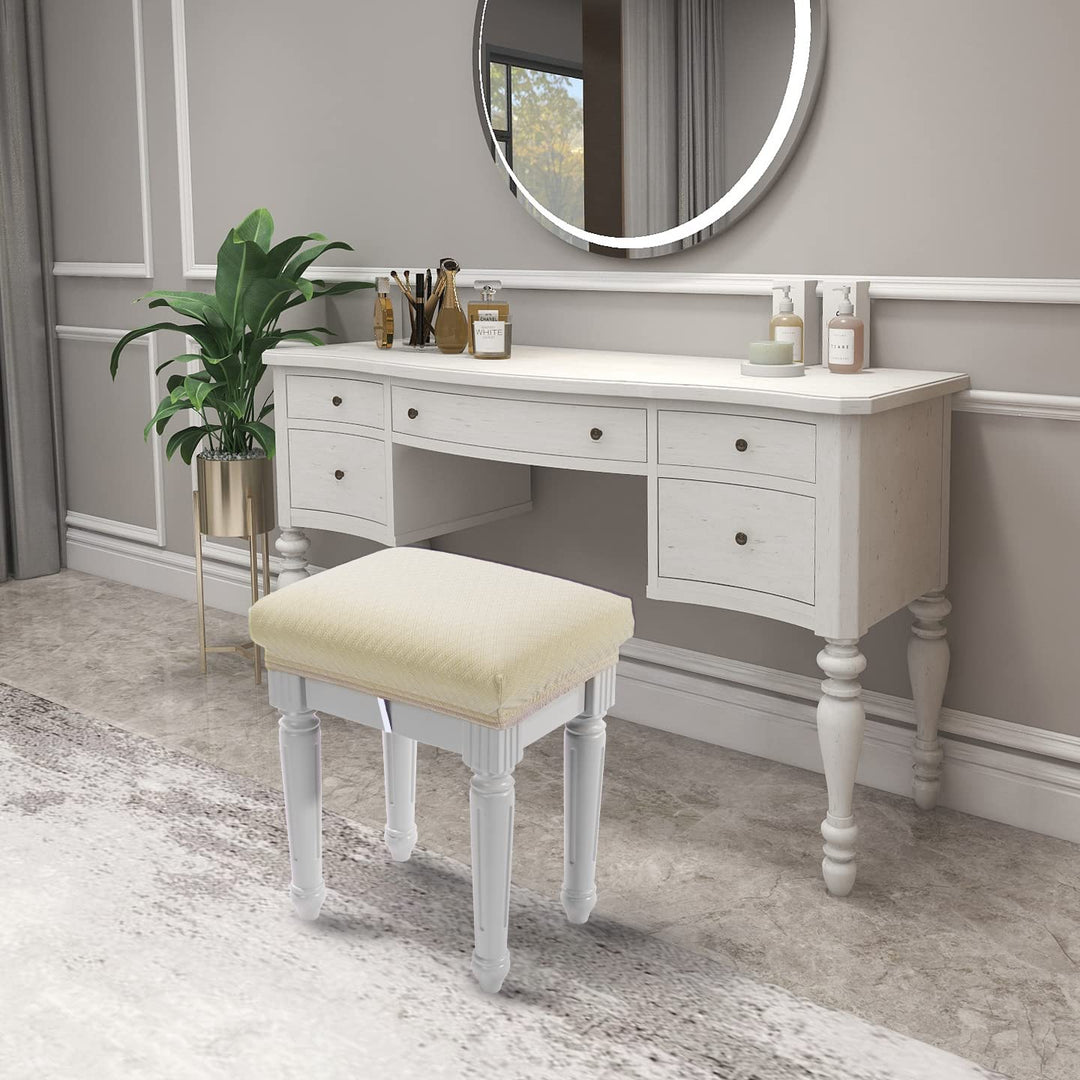 BUYUE Luxury Vanity Bench Stool Cover, (15- 20) L x (11