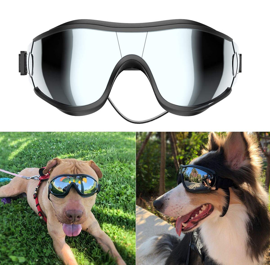 Dog Sunglasses/Goggles, UV/Wind/Dust/Fog Protection Pet Glasses Eye Wear with Adjustable Strap for Medium or Large Dog (Pack of 1)
