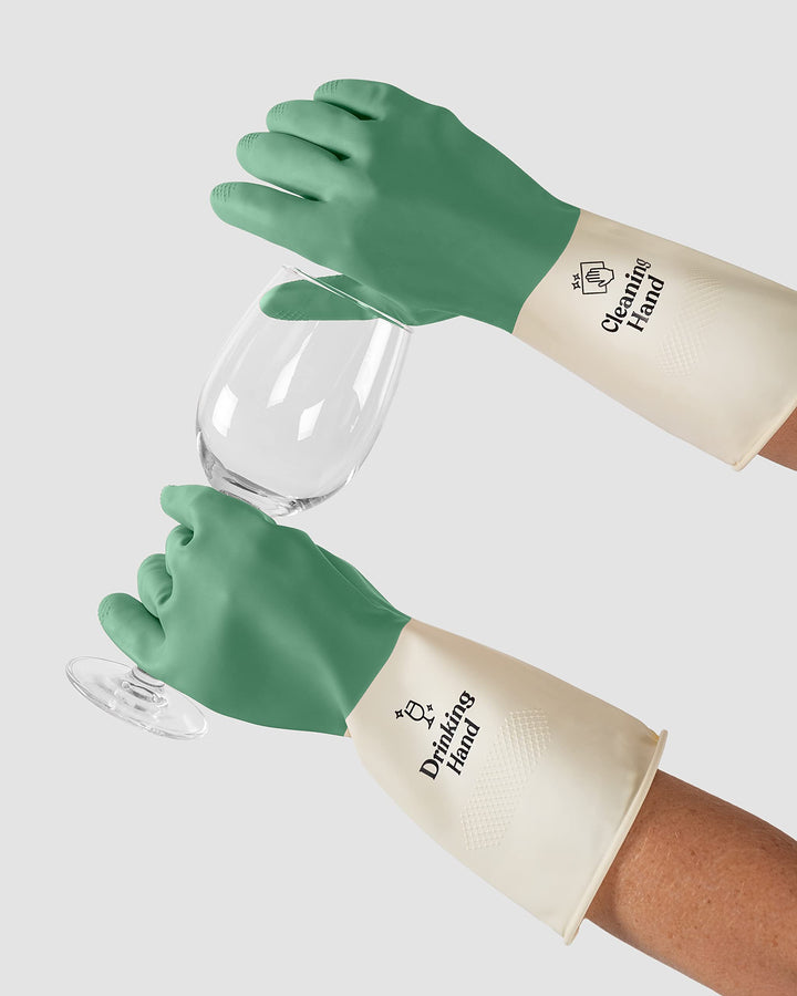 Reusable Household Cleaning Gloves in Green, Comfortabl