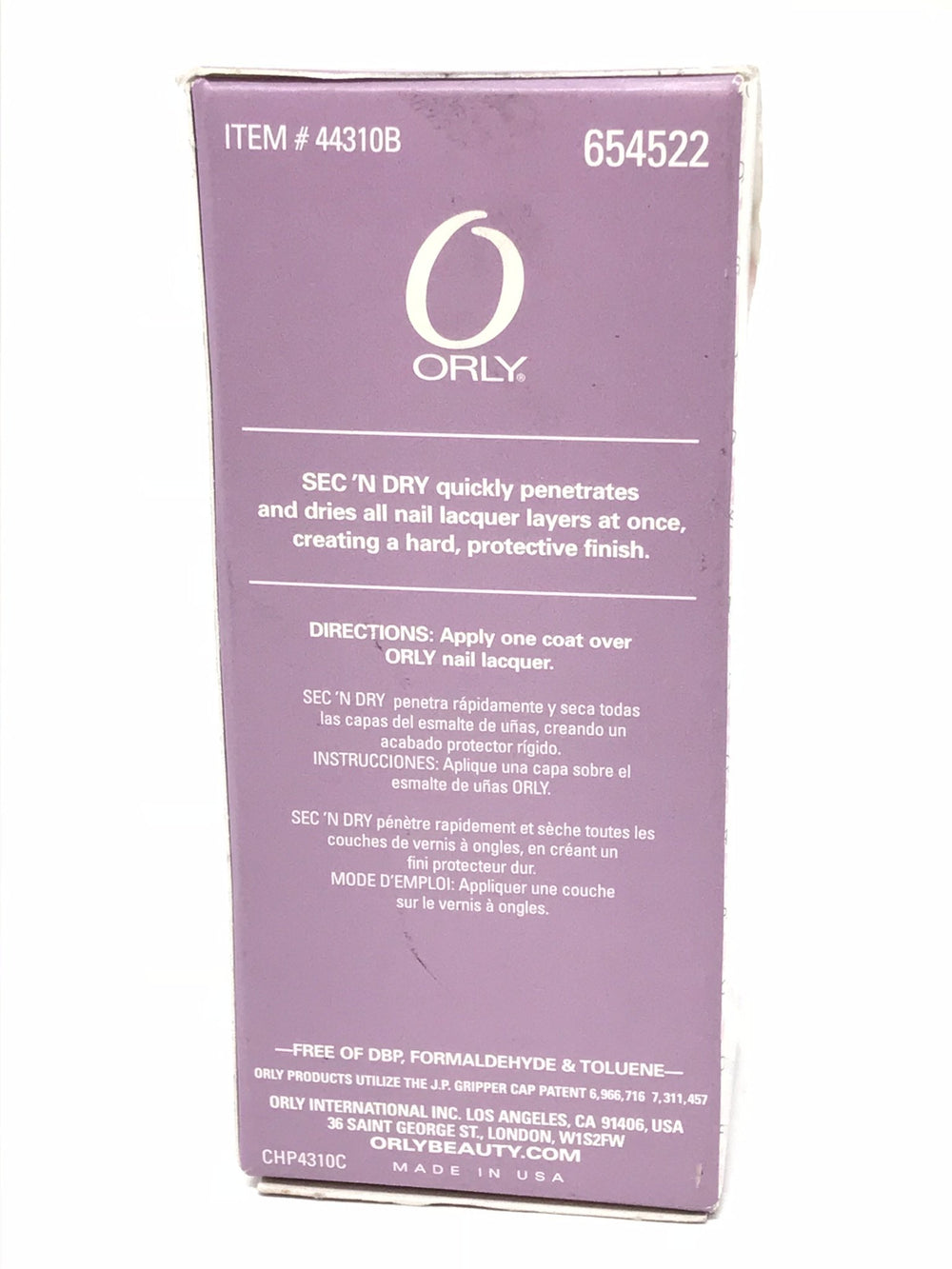 Orly Sec'n Dry Quick Deep-Dry Topcoat .6 fl oz (18 ml) by Orly