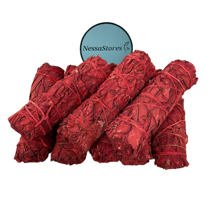 NessaStores 3 Dragon&#39;s Blood Sage Smudge Sticks, 4 Inch Hand Tied, All Natural, Ethically Sourced for Home Cleansing, Stress Relief, &amp; Clearing Negative Energy. JC-160