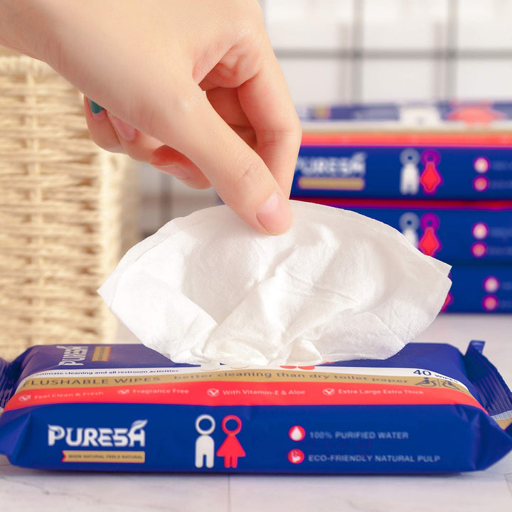 Flushable Wet Wipes, Soft &amp; Gentle Scented Wipes for Adults Flushable Toilet Tissue, Female Wipes for Lady/Women Flushable Infused Vitamin E &amp; Aloe, 300 Count (5 Packs)