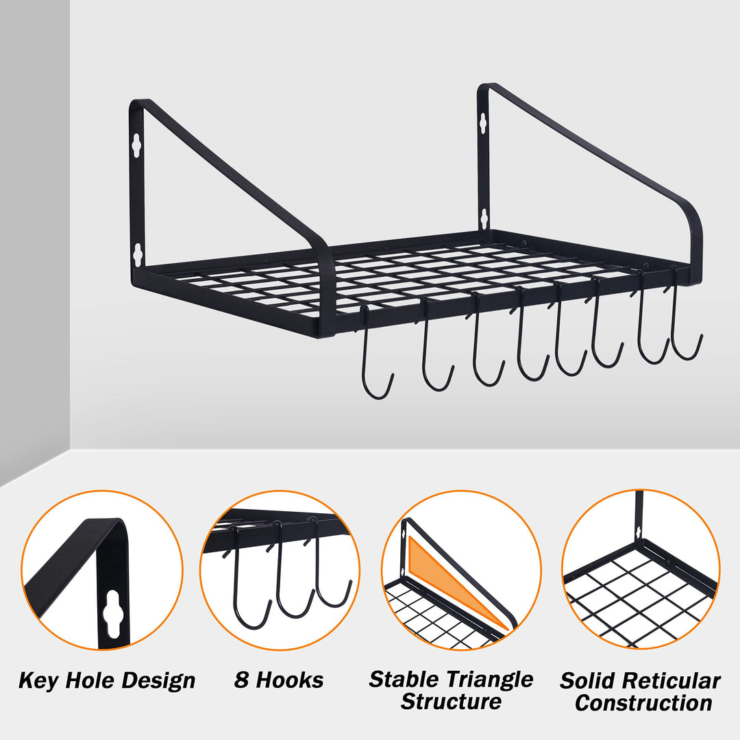 ZHOHO TANT Pot and Pan Hanger, Wall Mounted Pots and Pa