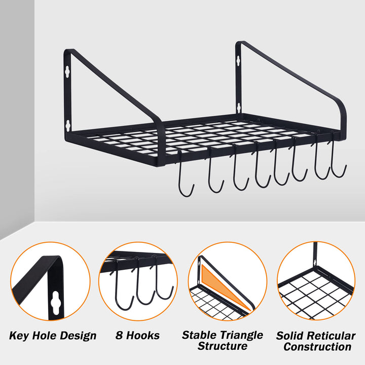 ZHOHO TANT Pot and Pan Hanger, Wall Mounted Pots and Pa