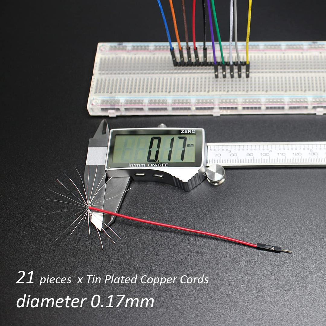 Breadboard Jumper Wires 20AWG, Exclusives 10CM Male to Male Jumper Cable Wires M/M 4&#39;&#39; 10 Colors Pack of 120 Square Head 0.1&#39;&#39; (4&#39;&#39;, M/M)
