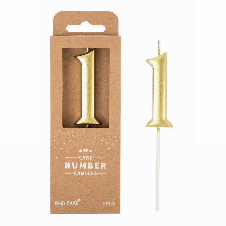 2.76 Inch Elegant Gold 1 Number Birthday Candles, Gold Number Candles, Cake Number Candles, Party Celebration