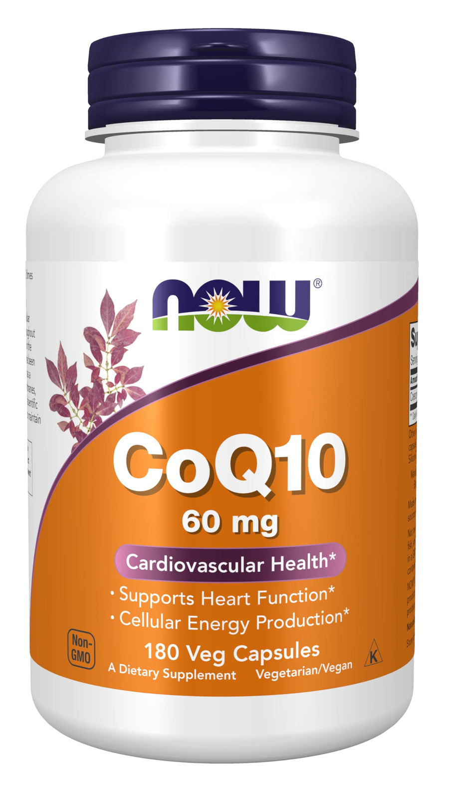 Supplements, CoQ10 60 mg, Pharmaceutical Grade, All-Trans Form of CoQ10 Produced by Fermentation, 180 Veg Capsules