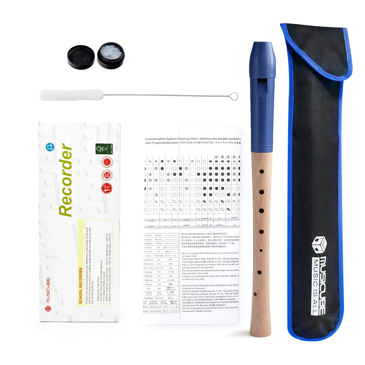 Professional C-Soprano Recorder Instrument for Beginner Kids Adults German Fingering Single Hole Recorder Musical Instrument for School &amp; Home 2-Pieces Recorder kit Gift Choice