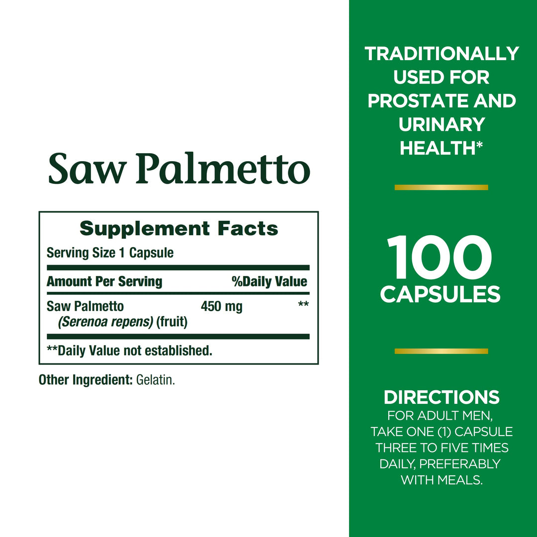 Nature&#39;s Bounty Saw Palmetto, Herbal Health Sup