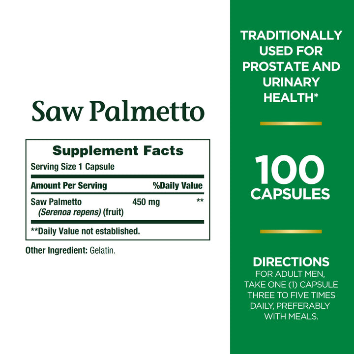 Nature&#39;s Bounty Saw Palmetto, Herbal Health Sup