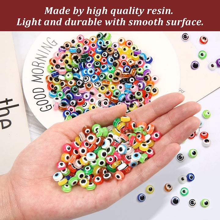 24 Style 800 pcs Evil Eye Beadsfor Jewelry Making, Charms with 1mm Hole