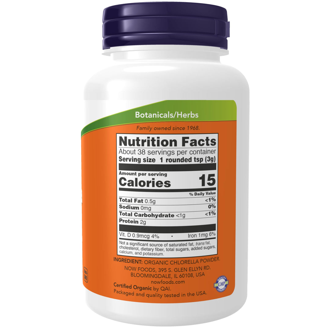 NOW Foods Supplements, Organic Chlorella Powder with na