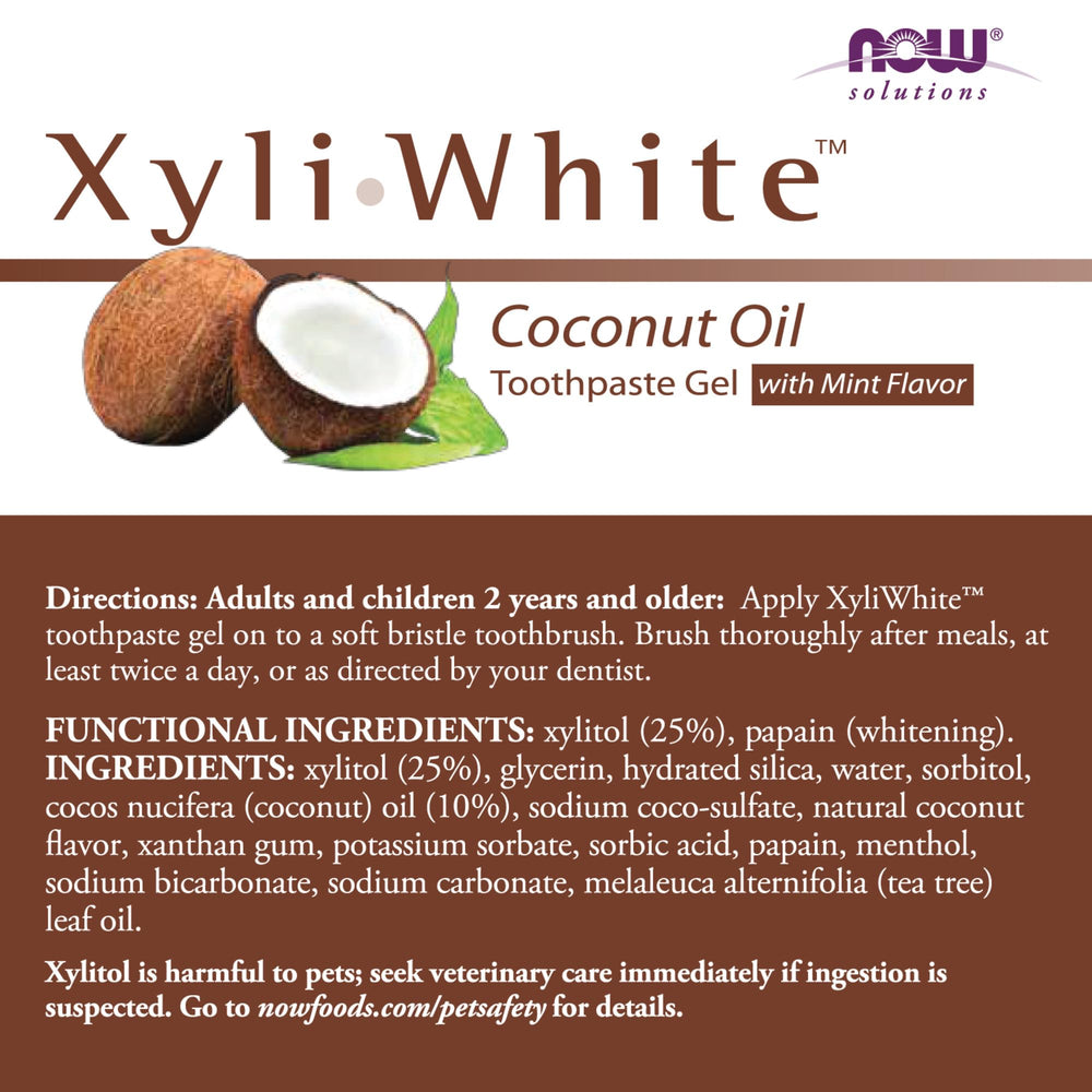 Now Foods, Solutions, XyliWhite, Toothpaste Gel, Coconu