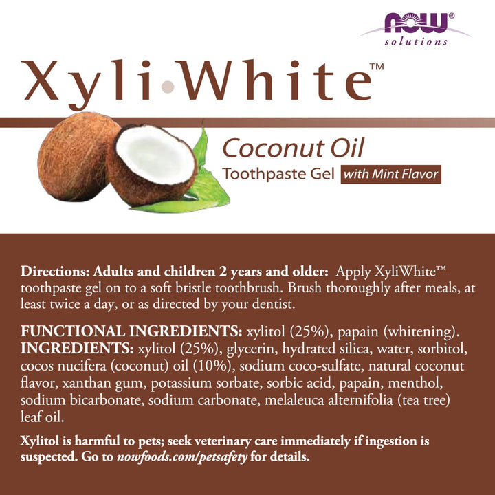 Now Foods, Solutions, XyliWhite, Toothpaste Gel, Coconu