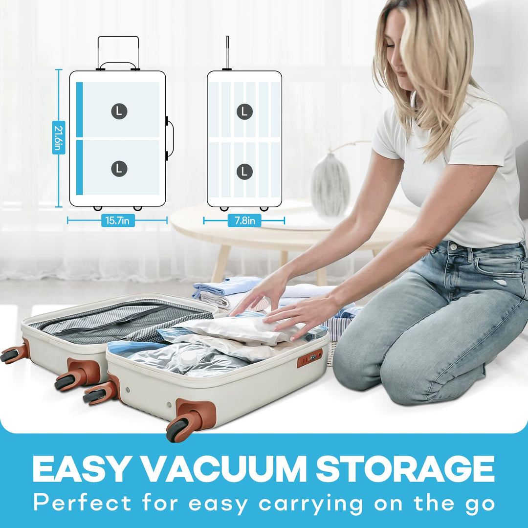 VMSTR Vacuum Storage Bags, Carry-on Size, 8 Pack Refill Set (17.7 x 12.6)