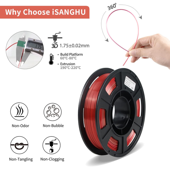 4Packs Gradient Silk PLA 3D Printer Filament Bundle, Multicolor Changing 1.75 PLA Filament Bundle with Silk Shiny Surface, 3D Printing Filament for Most 3D Printers 250G/0.55lb*4 Sets