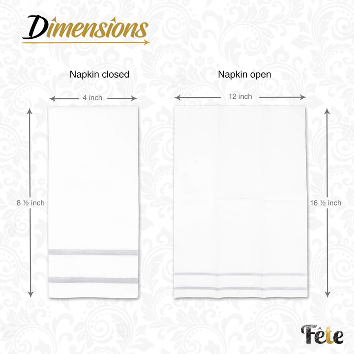 Disposable Hand Towels for Bathroom, Silver Design 200 Disposable Linen-Feel Guest Towels – Formal Dinner, Anniversary, and Wedding Napkins for Tables, Guestrooms, Restrooms - 8.5x 4-Inches Folded,