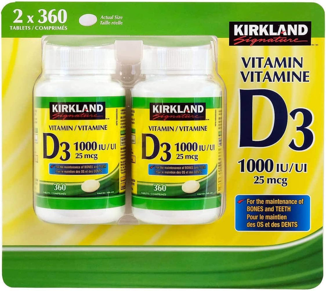 (Twin Pack) 2 x Kirkland Signature Vitamin D3 1000IU/25