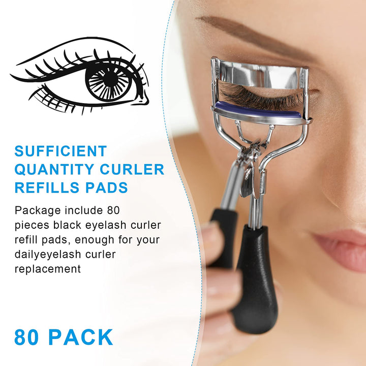 80 Pieces Eyelash Curler Refills Pads Soft Curler Repla