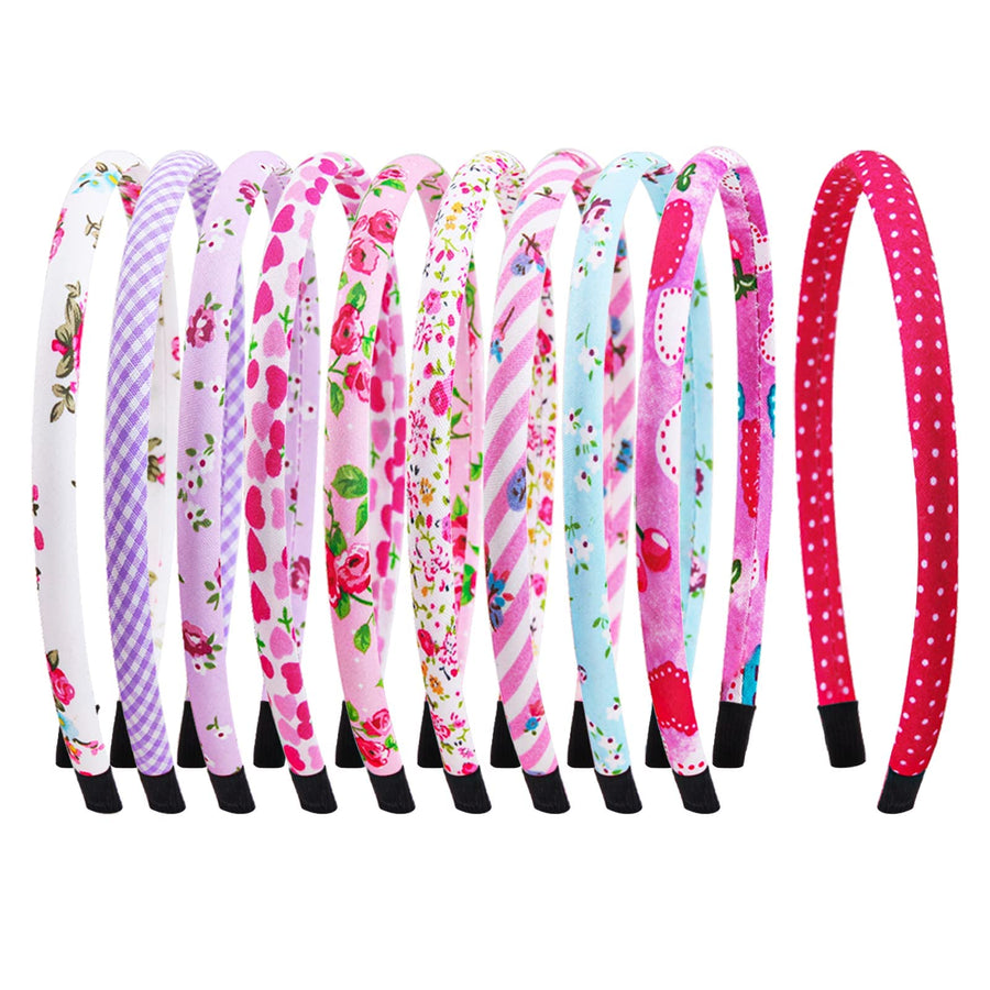 Girls' Flora Stripe Heart Alice Hair Band Girls headbands For Girls Value Pack(Assorted 10pcs per Pack)
