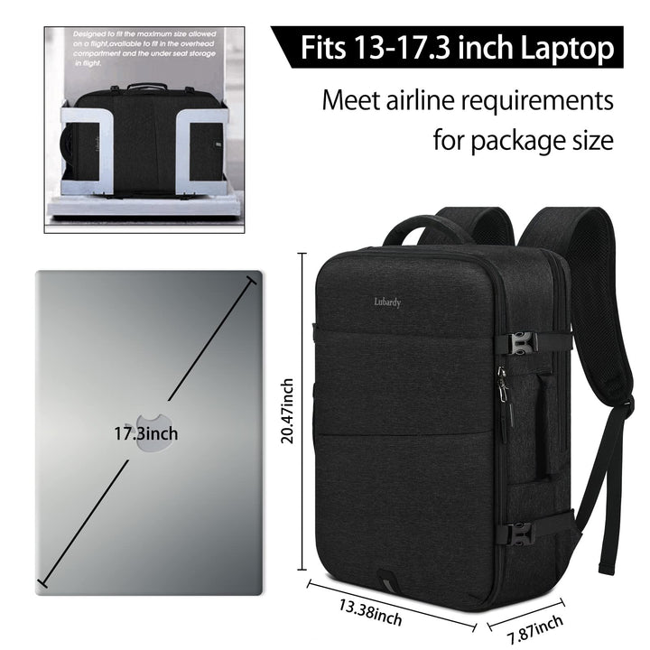 Travel Backpack for Men Women 17 Inch Flight Approved C