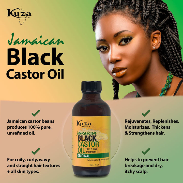 Kuza Jamaican Black Castor Oil Skin &amp; Hair Treatment (Original) 4oz