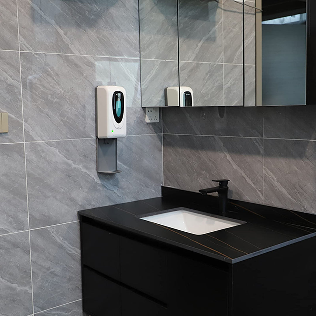 Touchless Automatic Foaming Hand Soap Dispenser Wall Mount, Motion Sensor Foam Liquid Refill Bottle Sanitizer Dispensing for Bathroom Kitchen Home Farmhouse Station