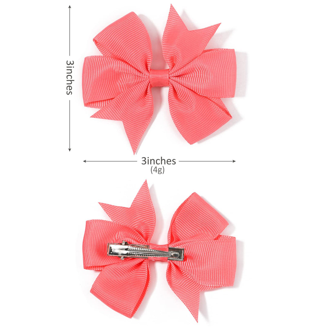 40 Pcs 3Inch Boutique Grosgrain Ribbon Baby Girls Hair Bows With Clips For Teens Toddlers
