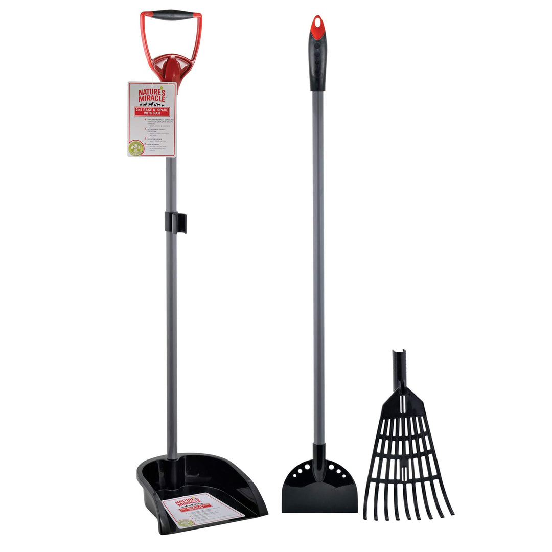 Nature&#39;s Miracle 2-in-1 Rake N’ Spade With Pan, Scoop, For Pet Cleanup