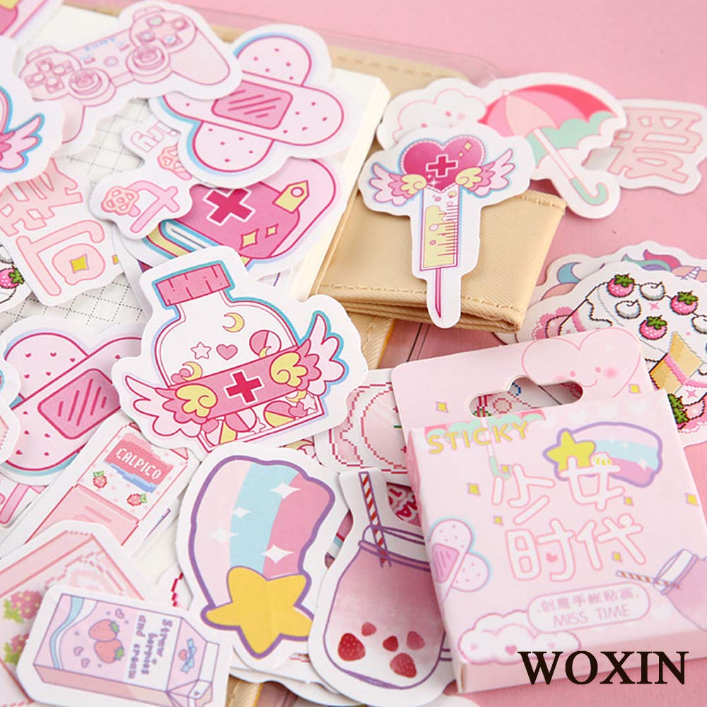 Kawaii Sticker Set for Teens/Grils Waterproof Vinyl Stickers (6 Set, 400 Pieces)