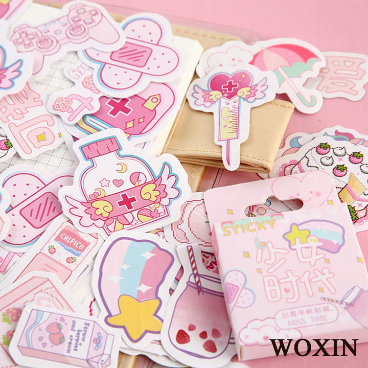 Kawaii Sticker Set for Teens/Grils Waterproof Vinyl Stickers (6 Set, 400 Pieces)