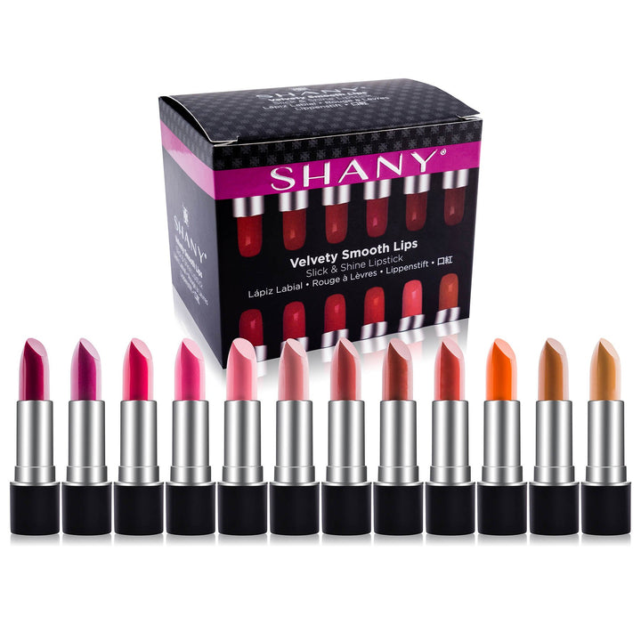 SHANY Slick &amp; Shine Lipstick Set - Set of 12 Famous Colors
