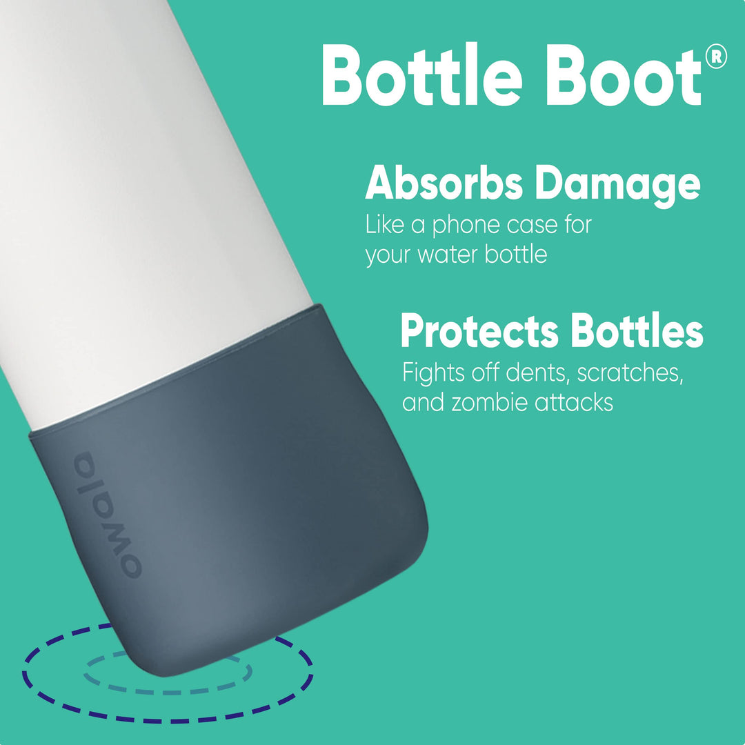 Owala Silicone Water Bottle Boot, Anti-Slip Protective Sleeve for Water Bottle, Protects FreeSip, Twist, and Flip Stainless Steel Water Bottles, 24 Oz, Grey