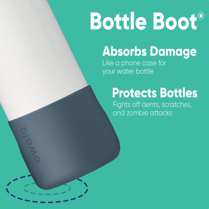 Owala Silicone Water Bottle Boot, Anti-Slip Protective Sleeve for Water Bottle, Protects FreeSip, Twist, and Flip Stainless Steel Water Bottles, 24 Oz, Grey