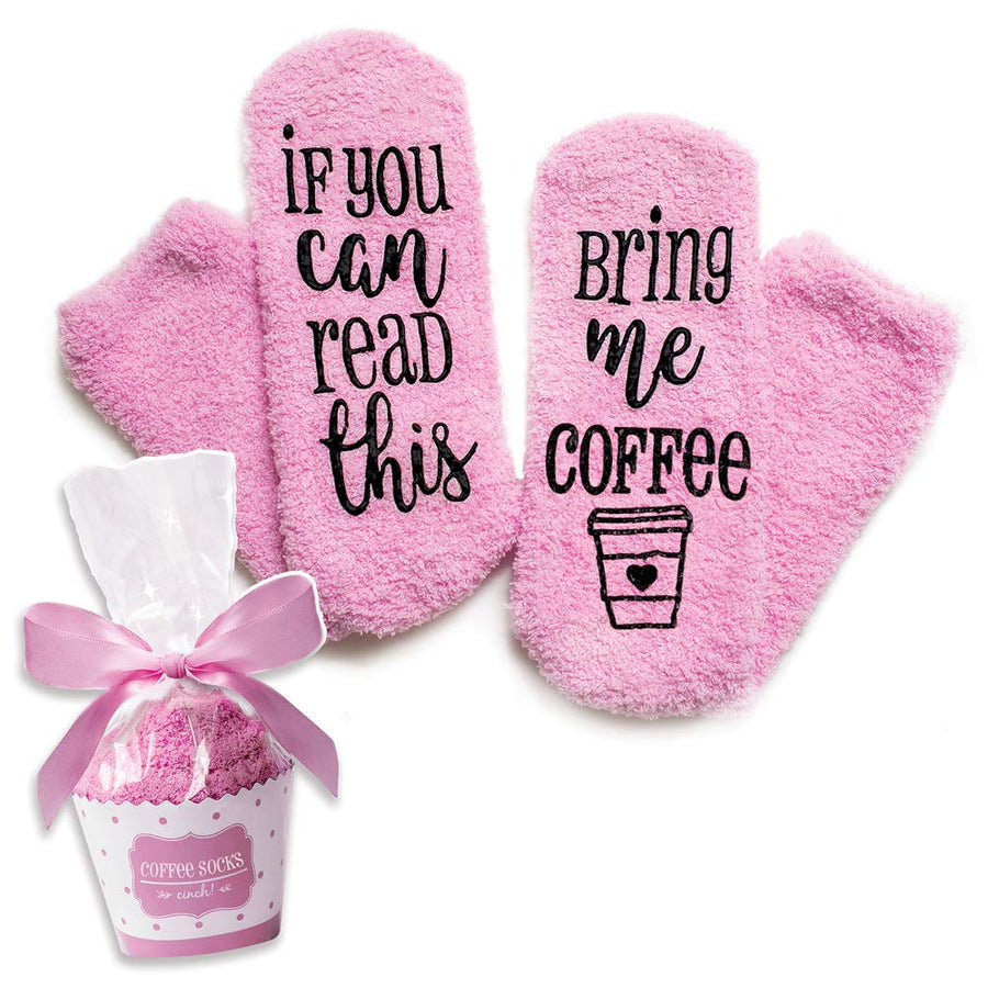 Luxury Coffee Socks with Cupcake Gift Packaging: If You Can Read This Bring Me Coffee Sock - Funny Coffee Lovers Gifts for Women Under 20 Dollars -Top Novelty Christmas Present Idea for Mom